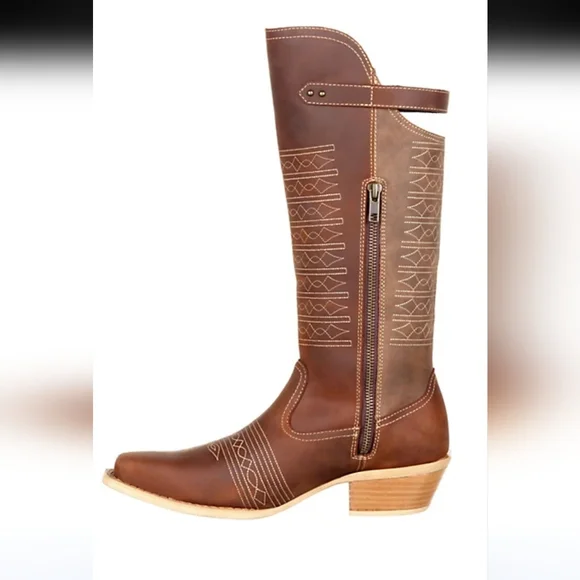 Durango Women's Crush 14 In. Half Zip Western Boots, Brown Vintage, DRD0203 - Picture 3 of 6